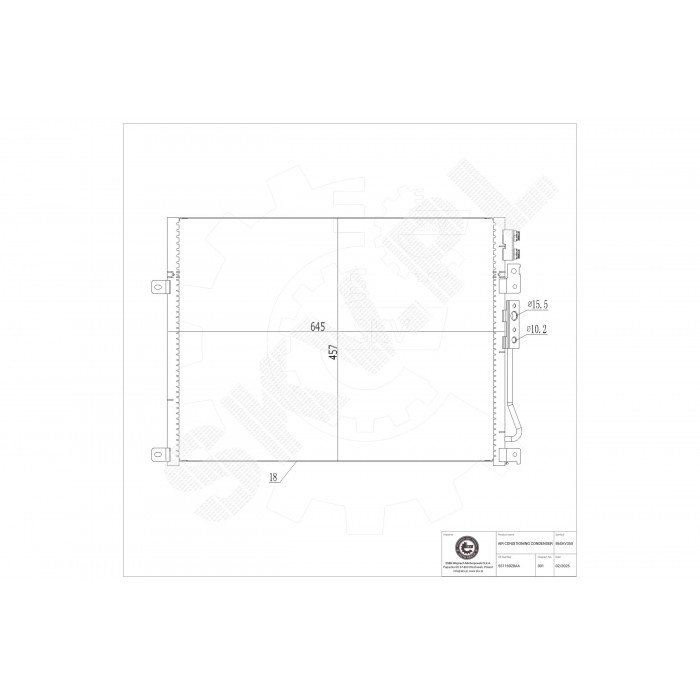 Condenseur de Climatisation Pour Jeep Commander Grand Cherokee III 55116928AA