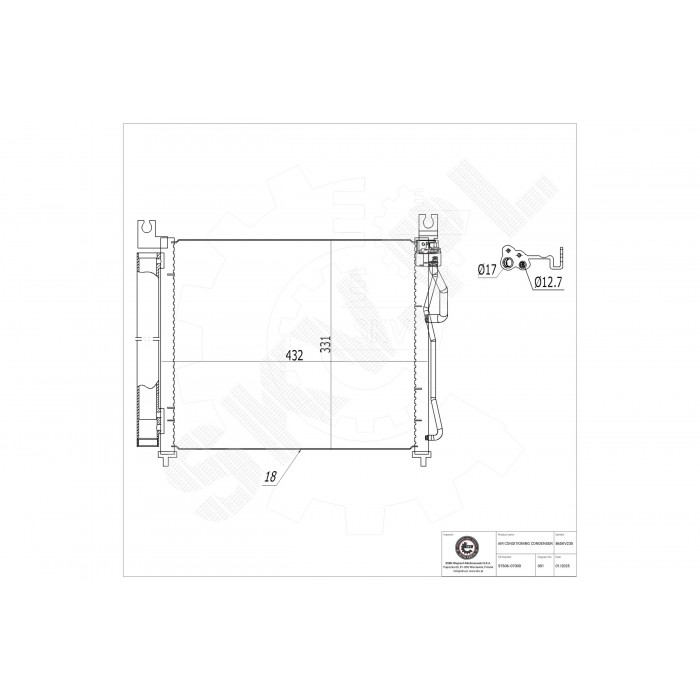 Condenseur de Climatisation Pour Kia Picanto 9460607000 9760607000 9760607200