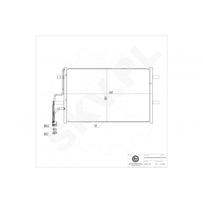 Condenseur de Climatisation Pour Mazda 3 BP8F61480
