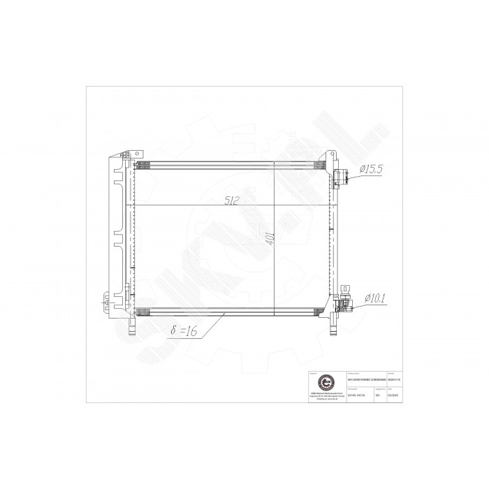 Condenseur de Climatisation Pour Nissan Micra IV 921001HC1B 921001HC3B