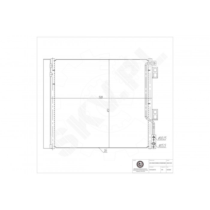 Condenseur de Climatisation Pour Nissan NV200 92100JX51A 92131JX51A