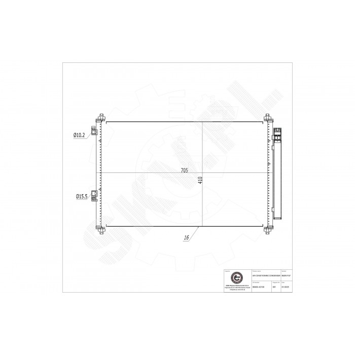 Condenseur de Climatisation Pour Toyota Previa III RAV 4 884600R010 884600R011