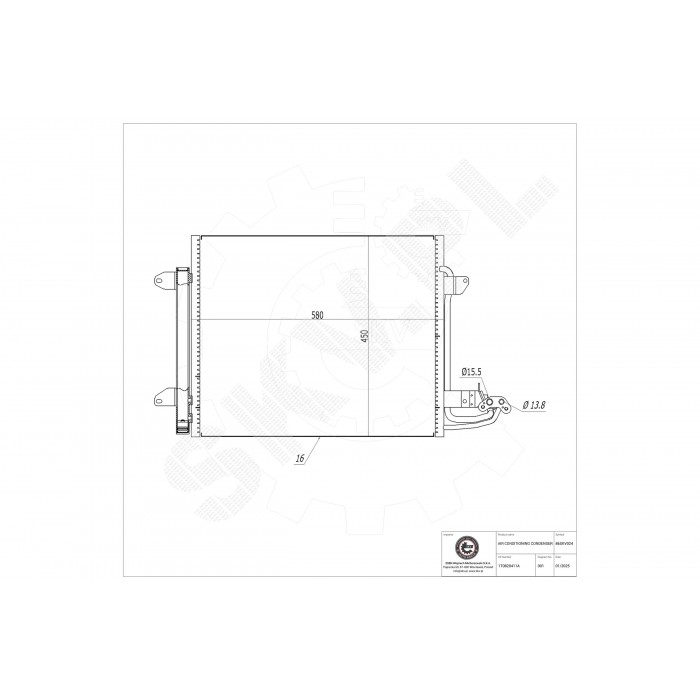 Condenseur de Climatisation Pour VW Caddy III Touran 1T0820411A 1T0820411B