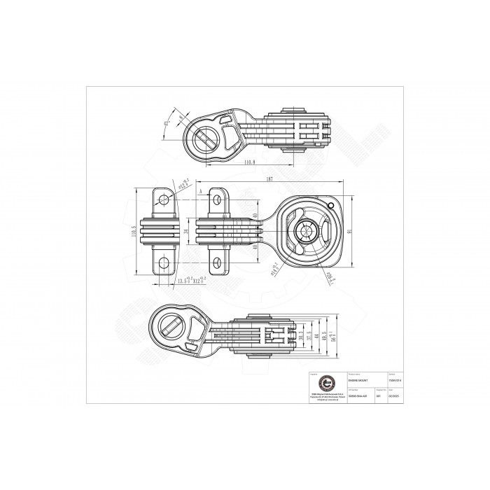 Support Moteur Arrière Pour Honda Civic VIII 50890SNAA81 50890SNAA82