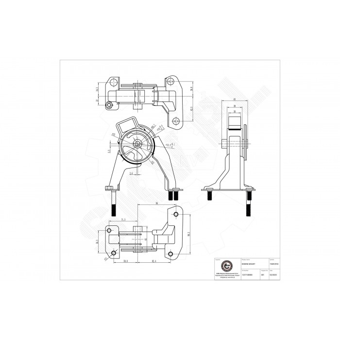 Support Moteur Arrière Pour Toyota Corolla 1237122130