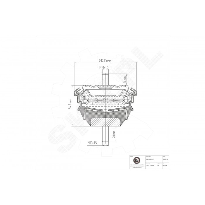 Support Moteur Avant Pour BMW Série 5 E34 7 E32 8 E31 Z8 E52 11811131678