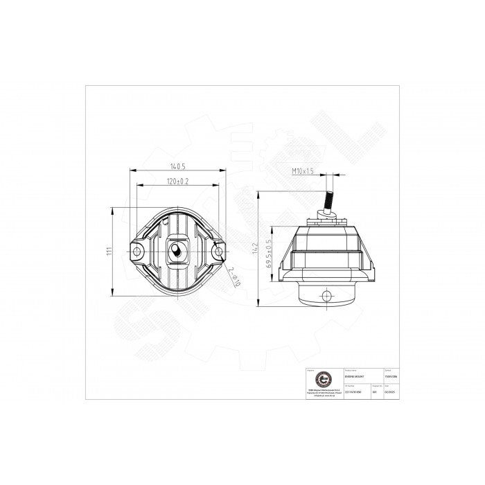Support Moteur Droit Pour BMW Série 5 E60 E61 6 E63 E64 22116761090