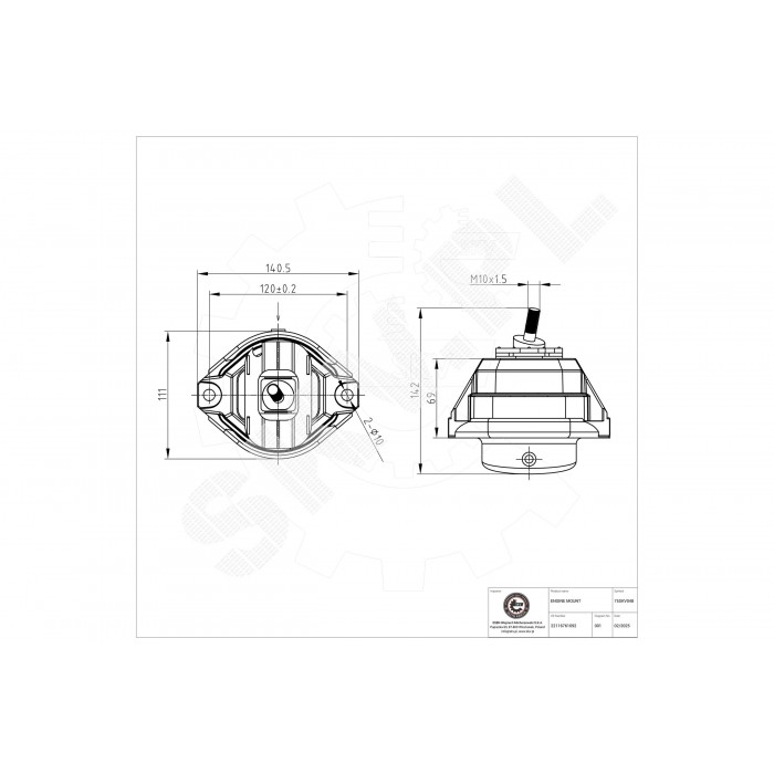 Support Moteur Droit Pour BMW Série 5 E60 E61 6 E63 E64 22116761092 22116770726