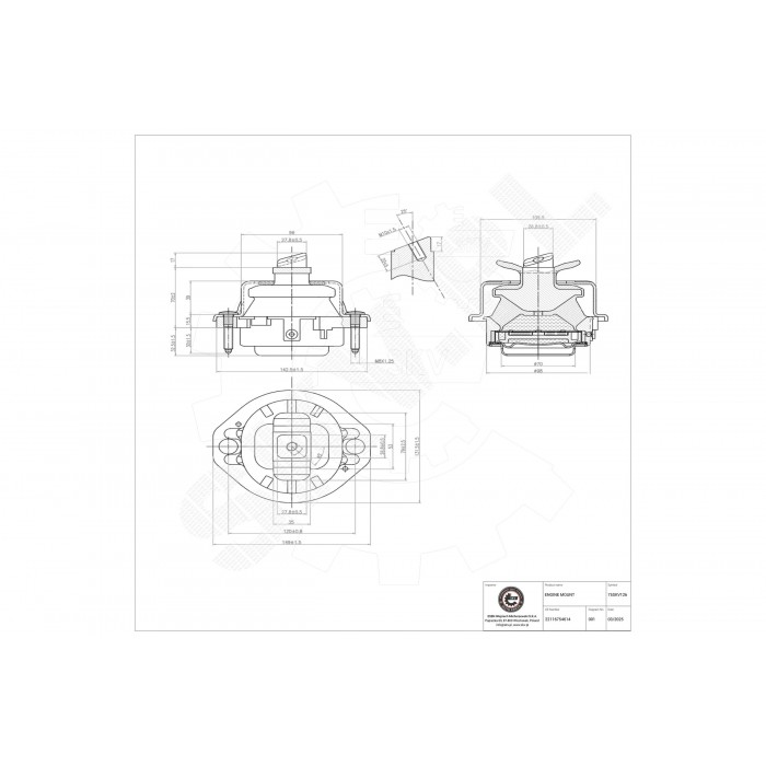 Support Moteur Droit Pour BMW Série 7 E65, E66, E67 22116754614 22116769186