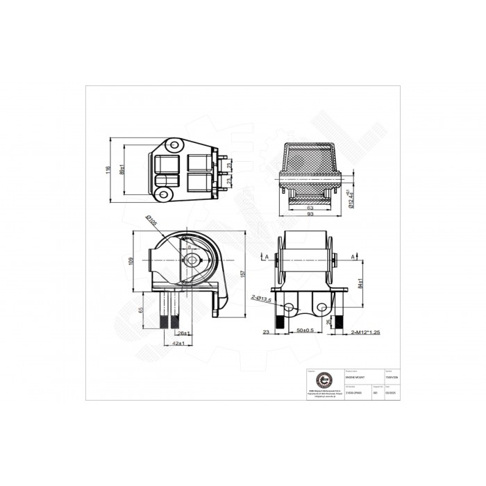Support Moteur Gauche Pour Hyundai Santa Fé II Kia Sorento II Camionnette/SUV