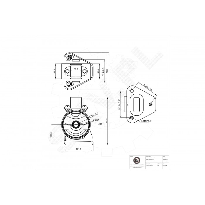 Support Moteur Avant Pour Hyundai Santa Fé II Kia Sorento II Camionnette/SUV