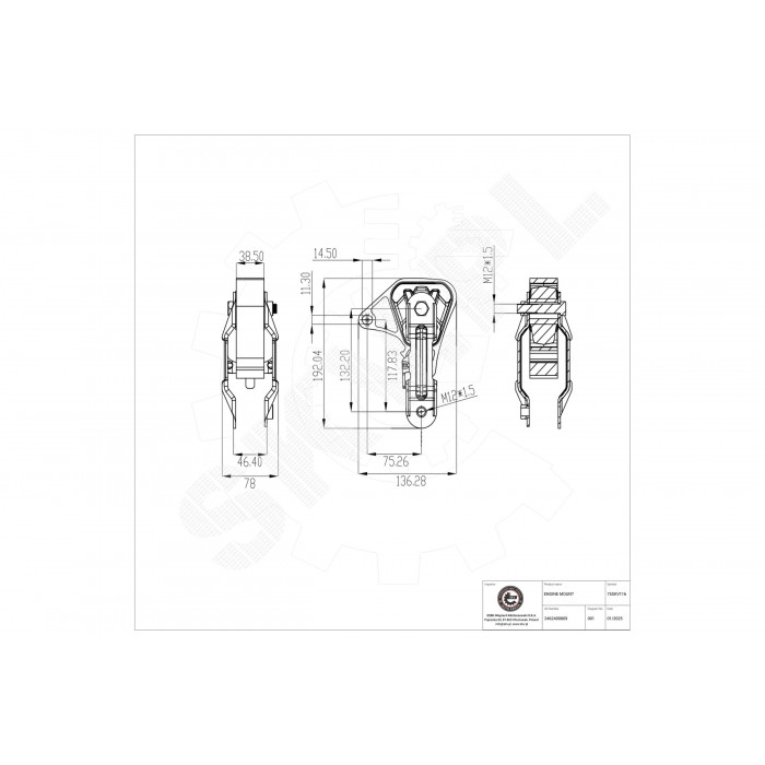 Support Moteur Arrière Pour Mercedes-Benz CLA Classe A B GLA 2462400809