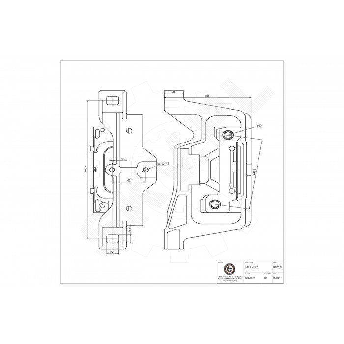 Support Moteur Droit Pour Mercedes-Benz CLA Classe A B GLA 2462401517 2462401717