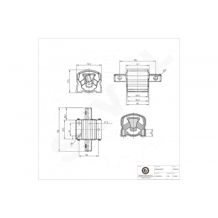 Support Moteur Arrière Pour Mercedes-Benz Classe S 2212401018 2212401318