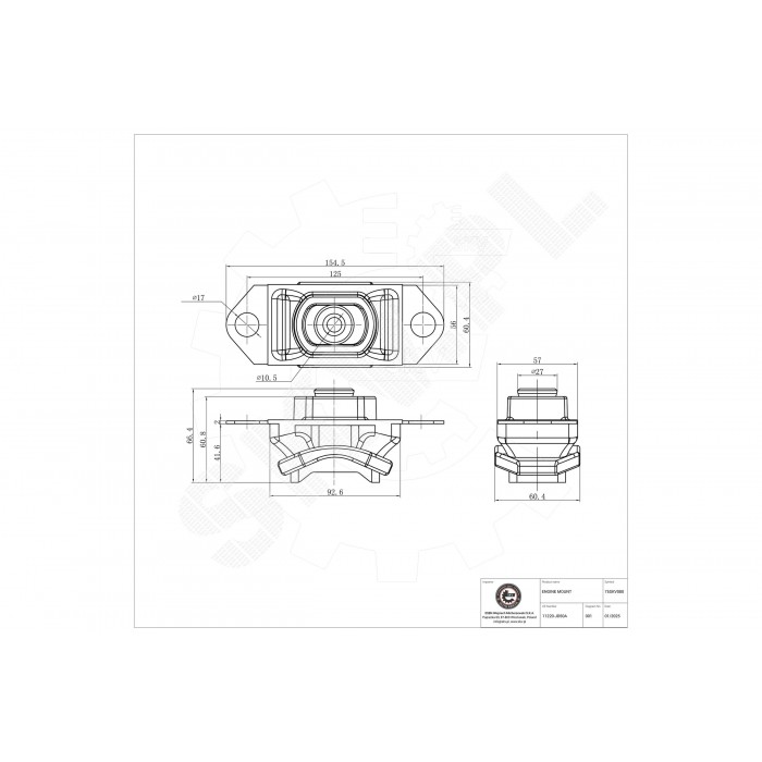 Support Moteur Gauche Pour Nissan Qashqai 11220JD50A