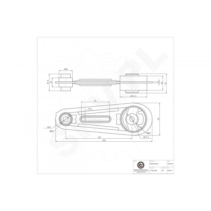 Support Moteur Arrière Pour Nissan Qashqai X-Trail 11360JD000 11360JD00A