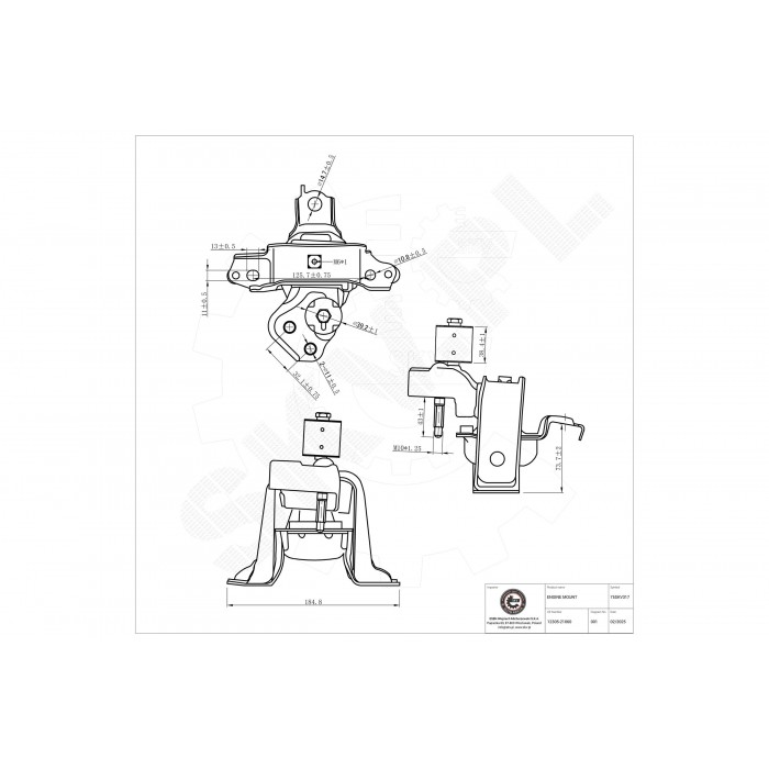 Support Moteur Droit Pour Toyota Yaris 1230521060