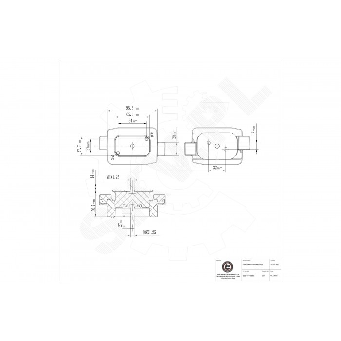 Support de Boite de Vitesses Pour BMW Série 5 E60 E61 F07 F10 F11 22316761094