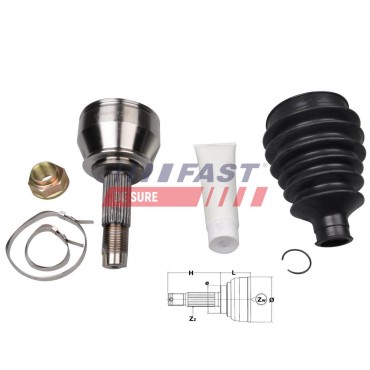 Tête de Cardan Arbre de Transmission Côté Roue Pour Fiat Doblo Palio 46307659