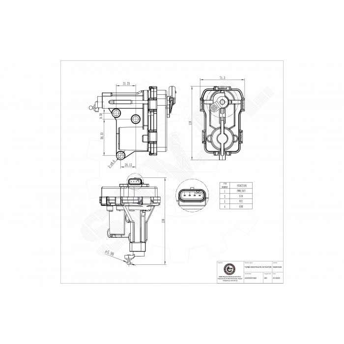 Actuateur de Turbo Wastegate Pour BMW Série 5 F07 F10 F11 54409880001