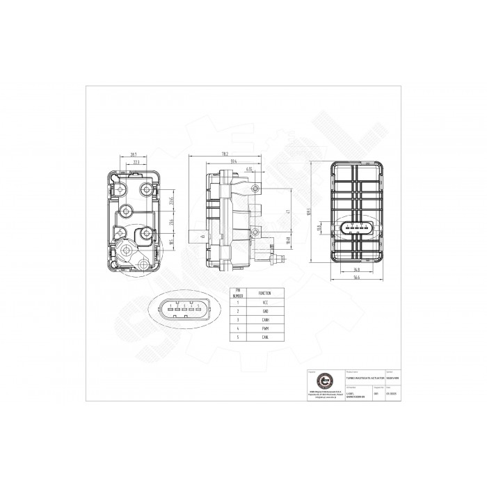 Actuateur de Turbo Wastegate Pour Nissan Murano II 144113XN1A 144113XN2A