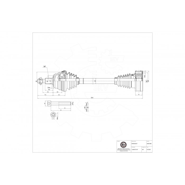 Cardan Arbre de Transmission Avant Gauche Pour VW Audi Seat Skoda 1J0407271KH