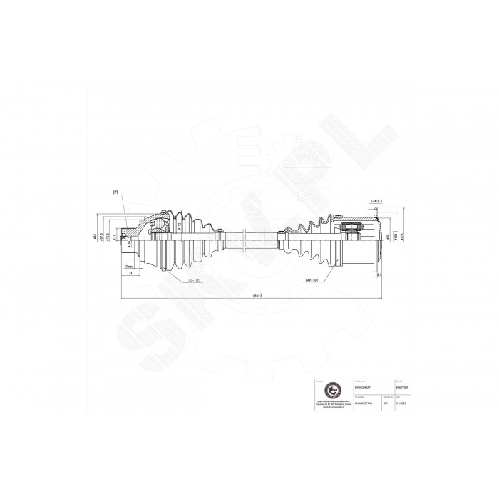 Cardan Arbre de Transmission Avant Pour Audi A4 A5 8K0407271AK 8K0407271D