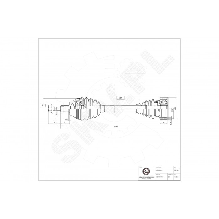 Cardan Arbre de Transmission Avant Gauche Pour VW Audi Seat Skoda 3C0407271AE