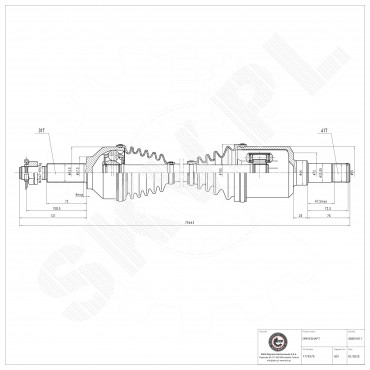 Cardan Arbre de Transmission Avant Gauche Pour Ford Tourneo Transit 2348206