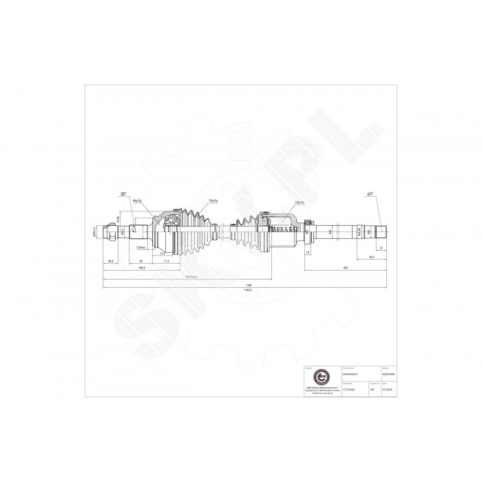 Cardan Arbre de Transmission Avant Droit Pour Peugeot Fiat Citroën 1608505580