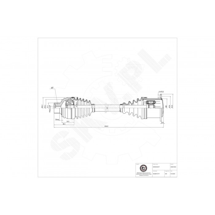 Cardan Arbre de Transmission Avant Pour Audi A6 A7 A8 Q5 4G0407271F 4G0407451BV