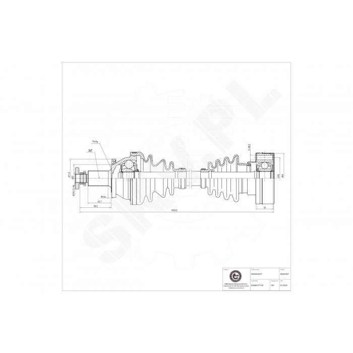 Cardan Arbre de Transmission Avant Gauche Pour VW Seat Skoda Fabia I 6Q0407271AL