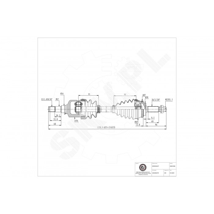 Cardan Arbre de Transmission Avant Gauche Pour Toyota Corolla 4342013050