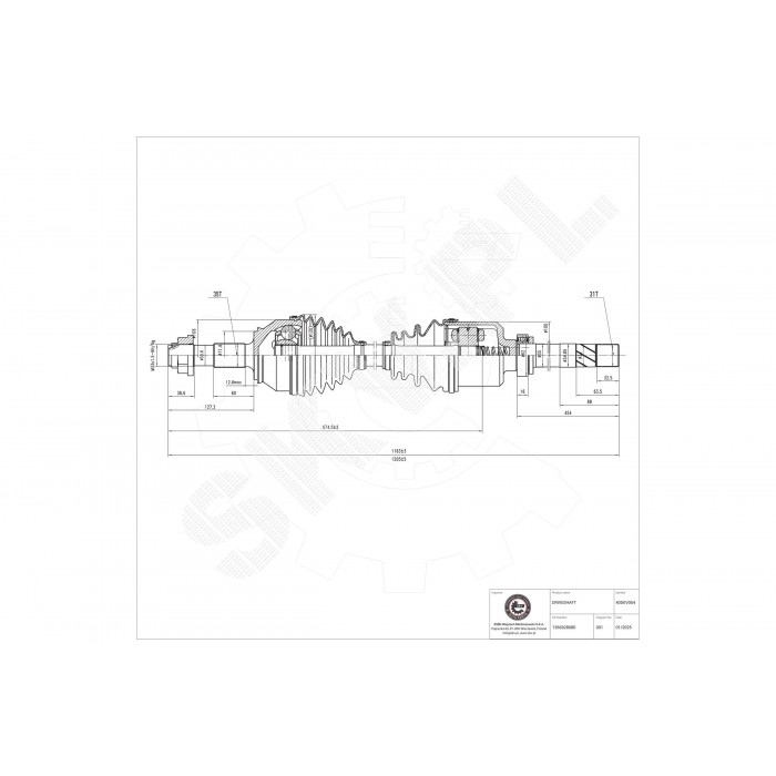 Cardan Arbre de Transmission Avant Droit Pour Fiat Ducato 1366928080 71796535