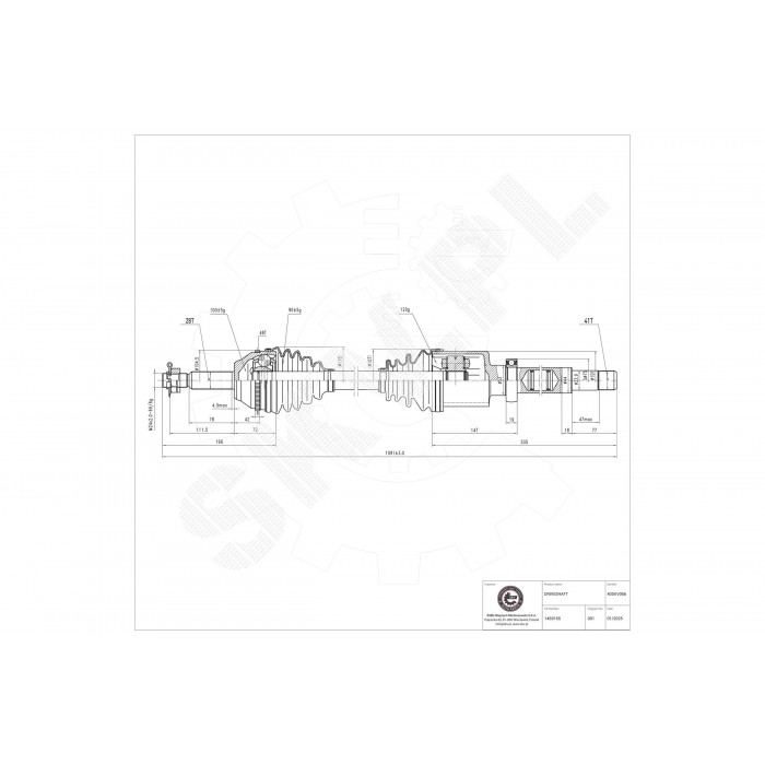 Cardan Arbre de Transmission Avant Droit Pour Ford Transit 8C113B436AB