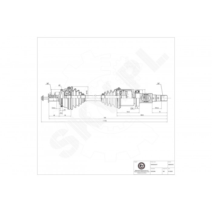 Cardan Arbre de Transmission Avant Droit Pour Volvo S60 I V70 II 8602575 8602581