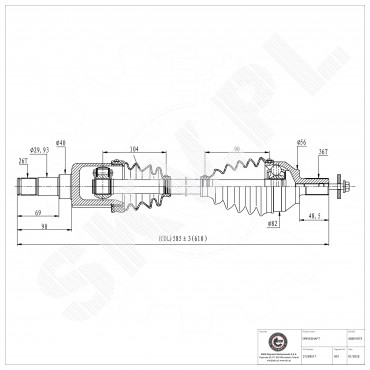Cardan Arbre de Transmission Avant Gauche Pour Volvo C30 S40 II V50 36001448