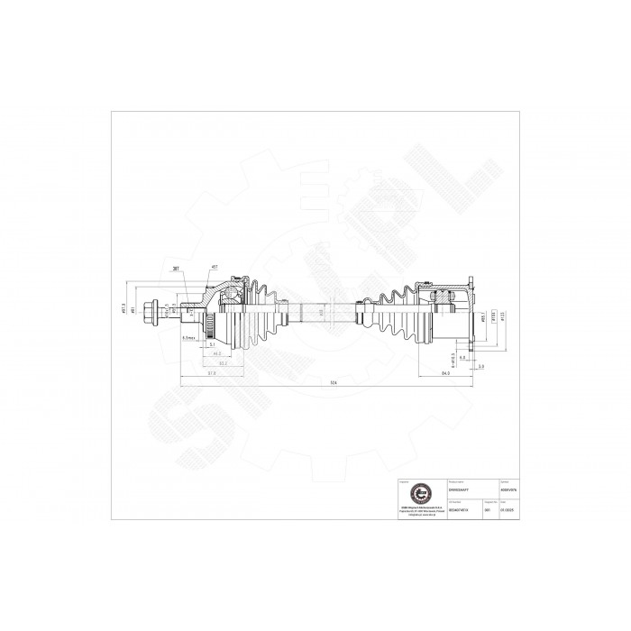 Cardan Arbre de Transmission Avant Pour Audi A4 Seat Exeo 8E0407451HX