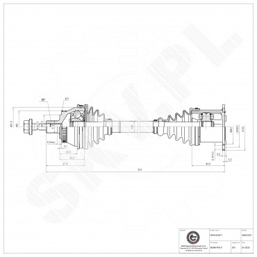 Cardan Arbre de Transmission Avant Pour Audi A4 Seat Exeo 8E0407451HX