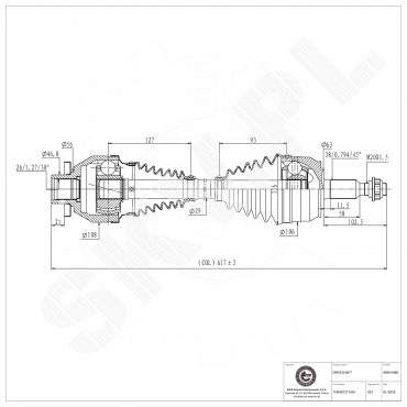 Cardan Arbre de Transmission Avant Gauche Pour VW Multivan V 7H0407271L