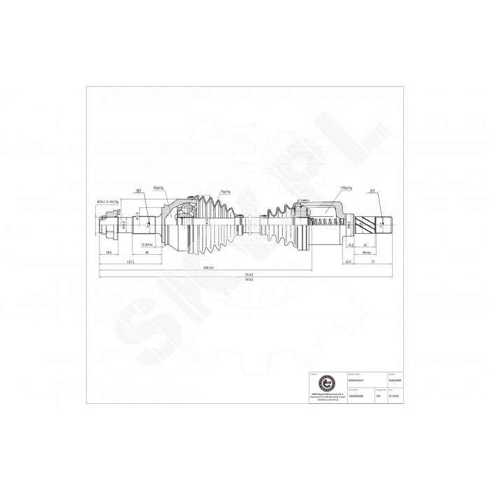 Cardan Arbre de Transmission Avant Gauche Pour Peugeot Fiat Citroën 1608509480