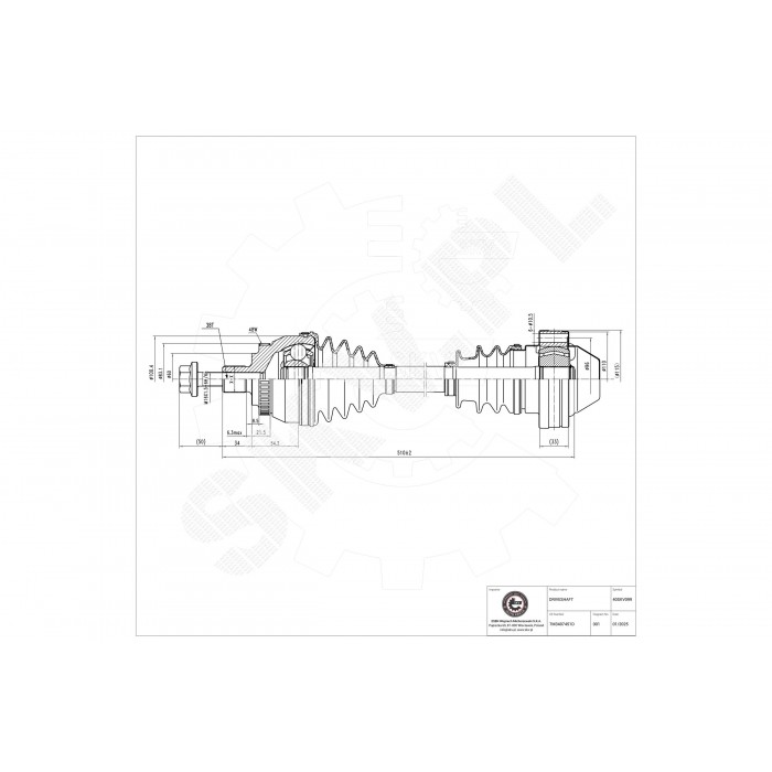 Cardan Arbre de Transmission Avant Pour VW Seat Ford 7M3407271G 1125046 1449540