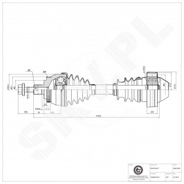 Cardan Arbre de Transmission Avant Pour VW Seat Ford 7M3407271G 1125046 1449540