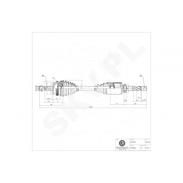 Cardan Arbre de Transmission Avant Droit Pour Renault Opel Nissan Vauxhall