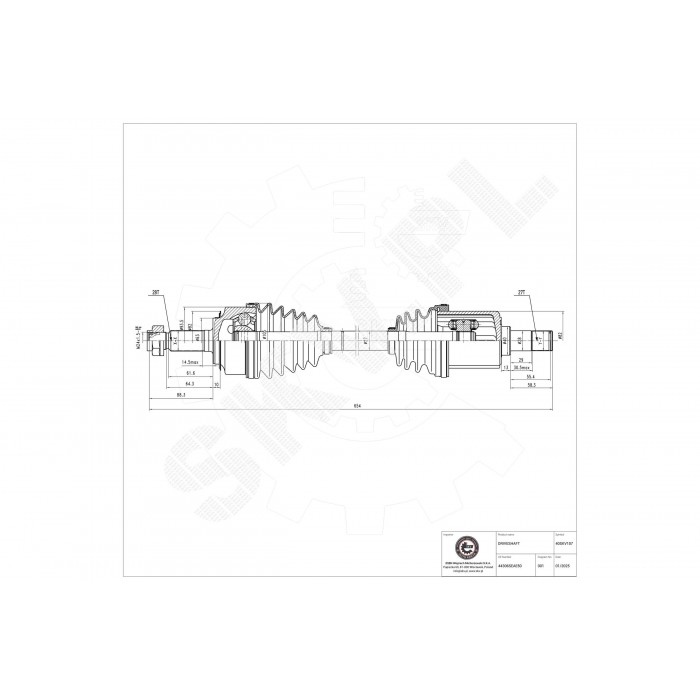 Cardan Arbre de Transmission Avant Gauche Pour Honda Accord VII 44306SEAN50