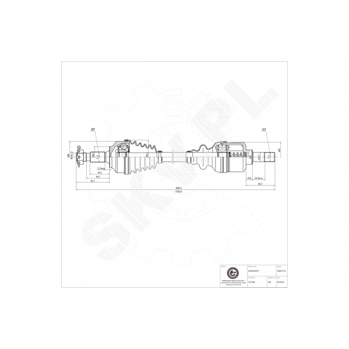 Cardan Arbre de Transmission Avant Gauche Pour Peugeot Fiat Toyota Citroën C5