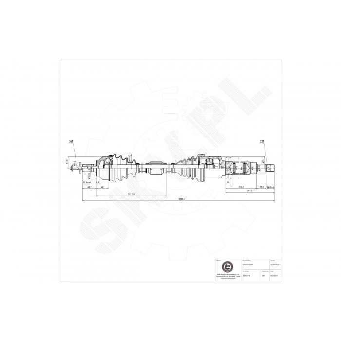 Cardan Arbre de Transmission Avant Droit Pour Ford C-Max Focus II Volvo C30