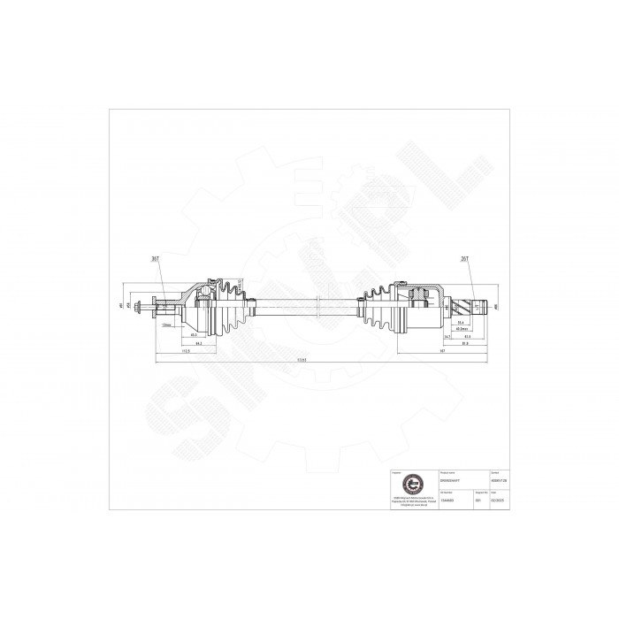 Cardan Arbre de Transmission Avant Gauche Pour Ford Focus II Volvo C30 C70 II