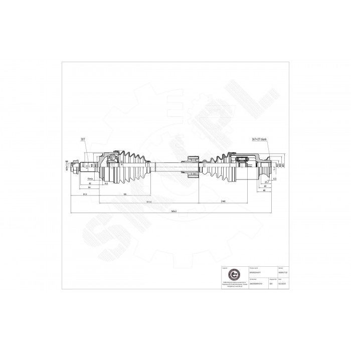 Cardan Arbre de Transmission Avant Droit Pour Honda CR-V III 44305SWY010