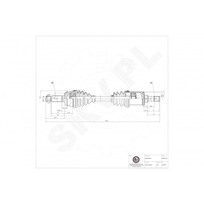 Cardan Arbre de Transmission Arrière Gauche Pour Honda CR-V III 42311SXSA01